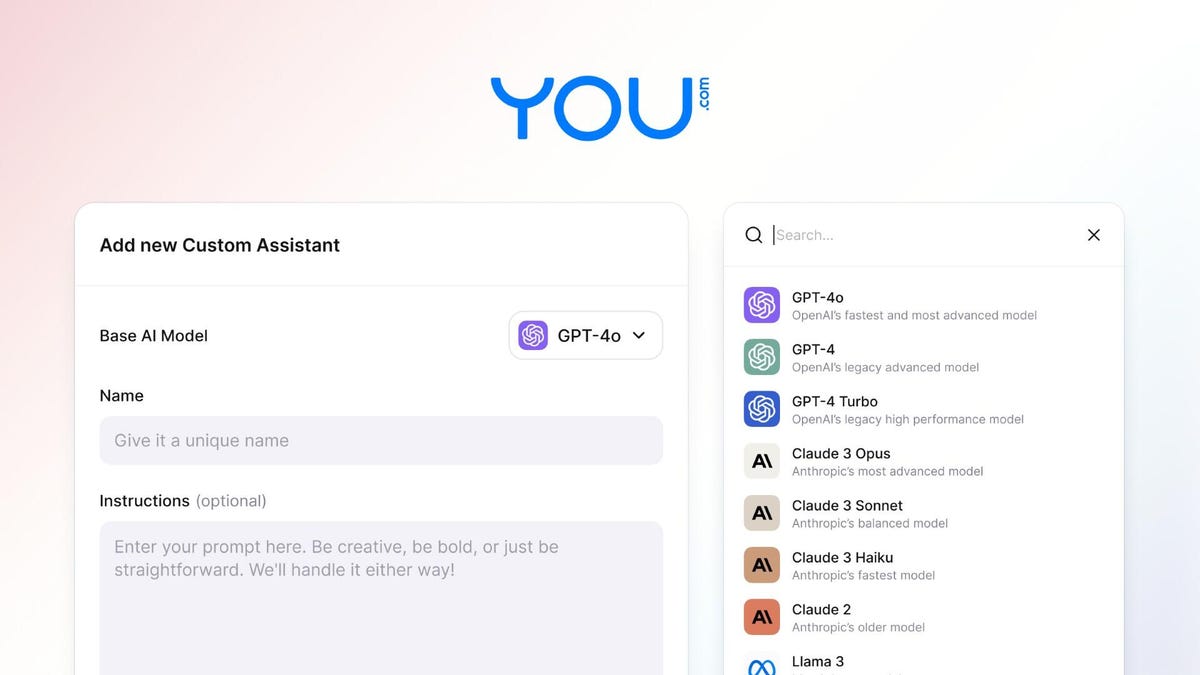 AI Search Company You.com Launches Custom AI Assistants