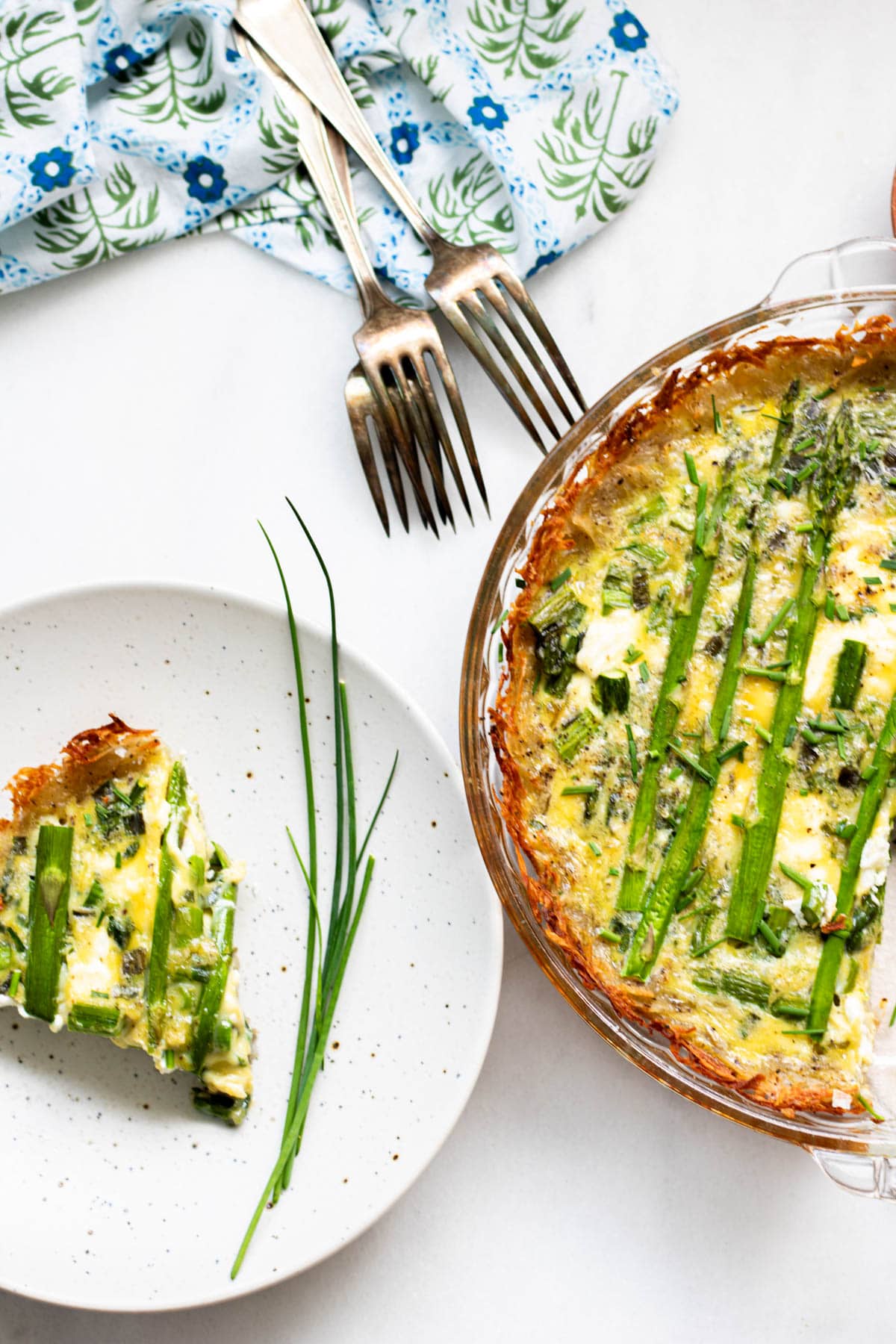 Asparagus Quiche with Potato Crust